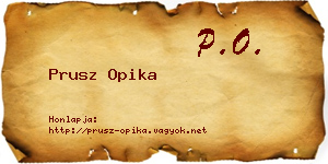 Prusz Opika névjegykártya